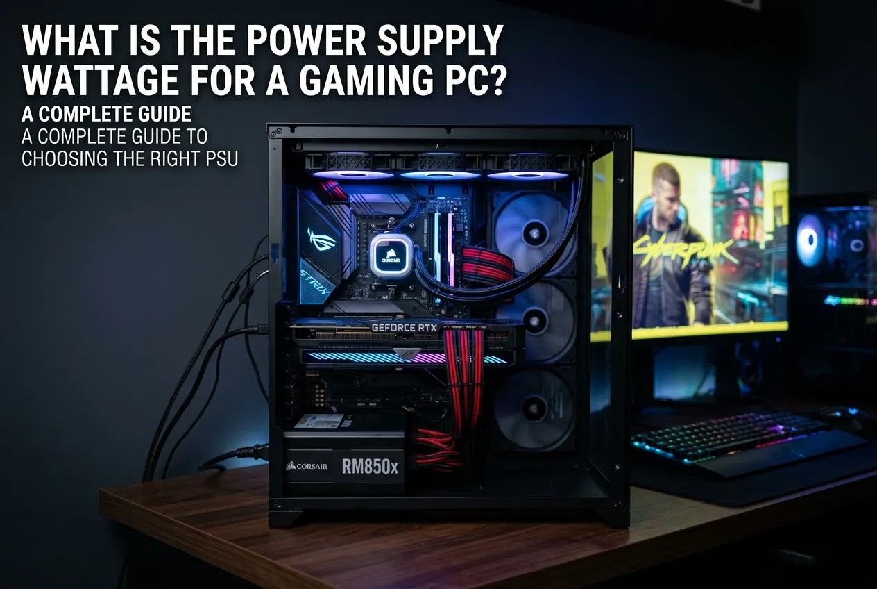What is the power supply wattage for a gaming PC?